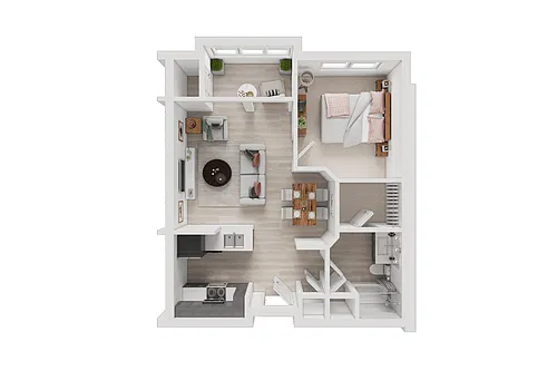 Floor plan One- Bedroom 6A