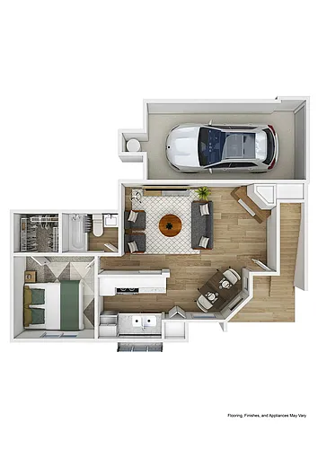 Floor plan 1 bed 1 bath