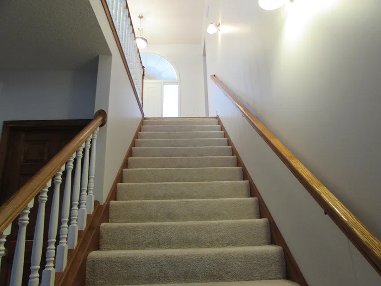 Nice wide carpeted stairway