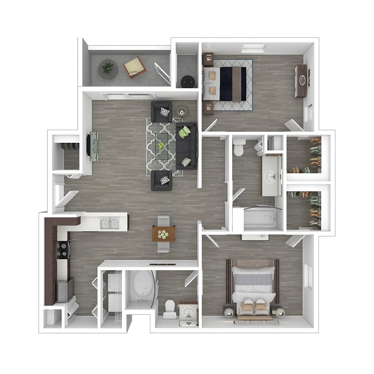 Floor plan 2x2-1099- Partial Renovation