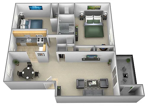 Floor plan 2 Bedrooms 1.5 Bath