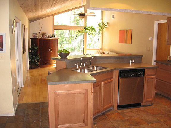 New Island Bar in Kitchen looking into the Family Room