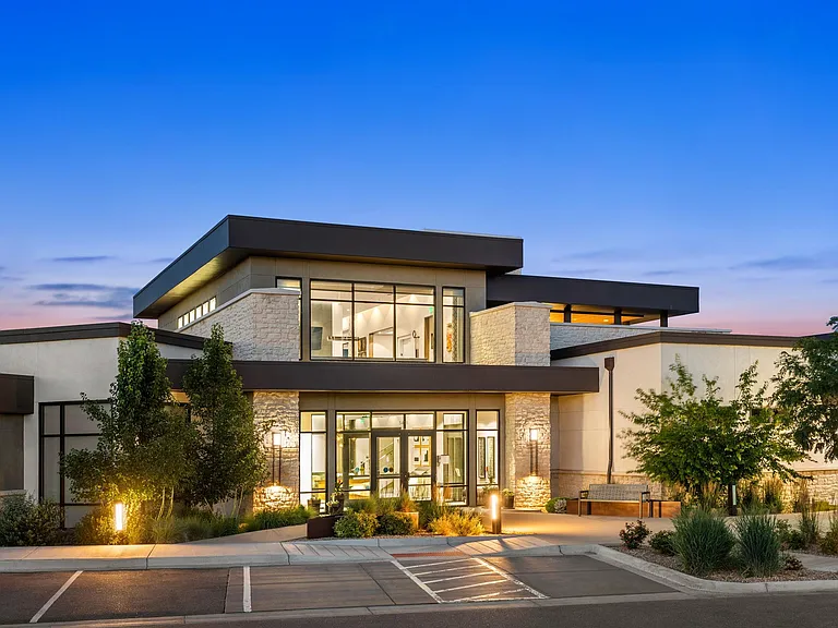 Modern Leasing Office Entrance with Contemporary Design
