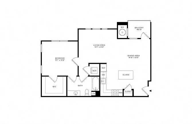 Floor plan 1H w/ Balcony