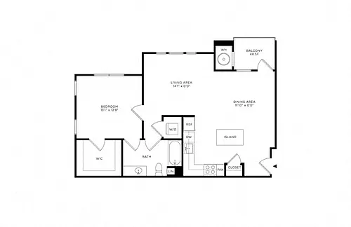 Floor plan 1H w/ Balcony