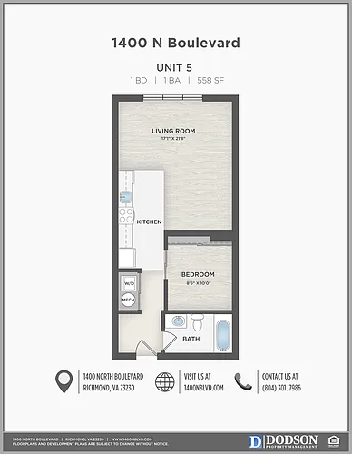 Floor plan 1 Bedr, 1 Bath