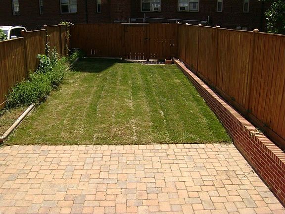 Private, fenced backyard
