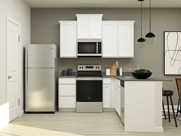 Each kitchen comes with chef-ready appliances.