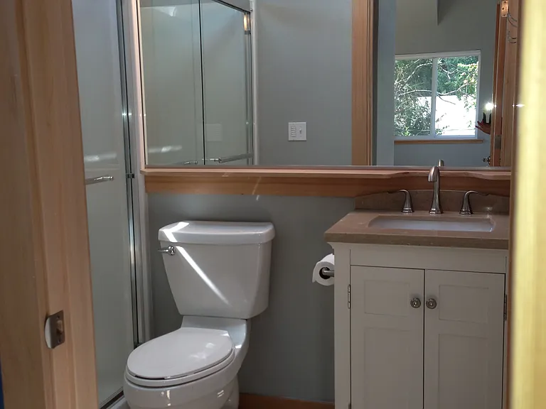 Bathroom with shower (no tub).