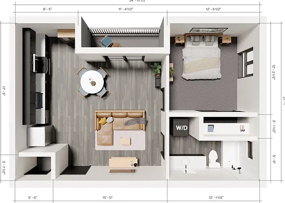 1 Bedroom Unit A2 1 Bedroom Unit A2