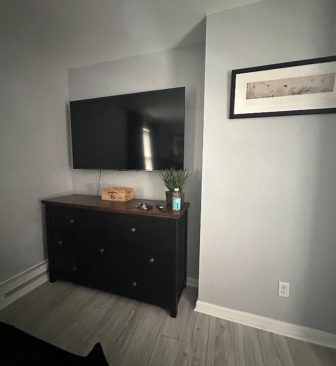 Sample bedroom, holds large TV and king bed, this is unit 2 but unit 3 has same size for this bedroom.