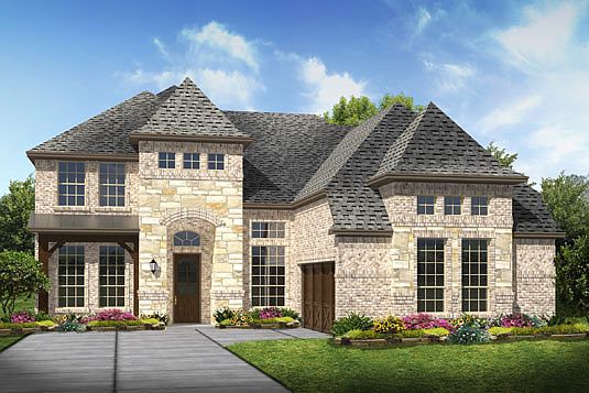Elevation L with stone and metal roof