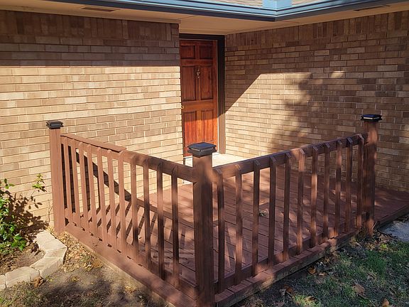 Front porch with 3 Solar lights.