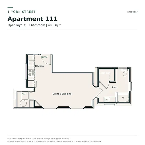 Floor plan Studio - 1 Bath