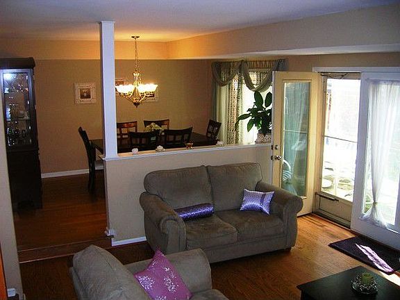 Living room and dining room