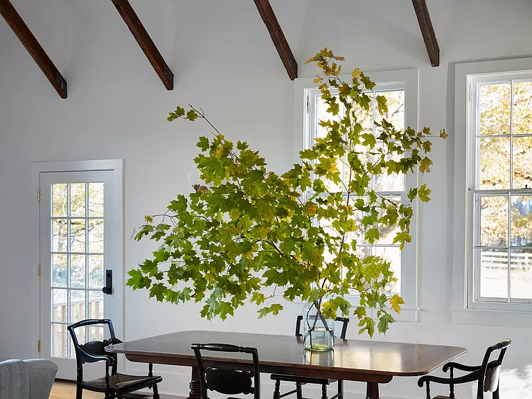 dining area with back door that goes out to garden