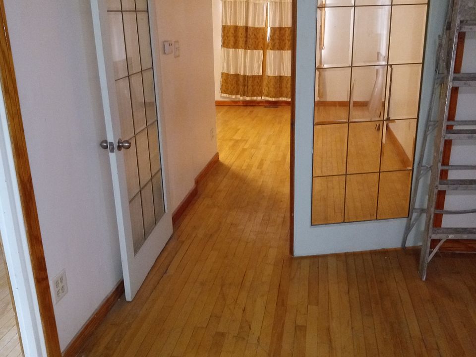 Looking into the living room from the dining room.