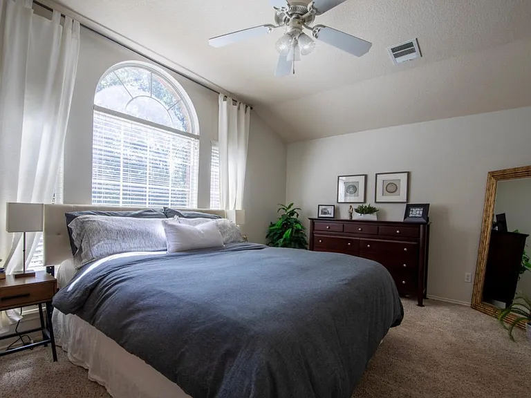 Lots of natural light in the master bedroom.