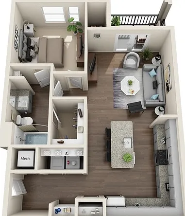 One Bedroom, 763 sqft, Full-Sized Washer/Dryer, Patio/Balcony, Walk-in Closet One Bedroom, 763 sqft, Full-Sized Washer/Dryer, Patio/Balcony, Walk-in Closet