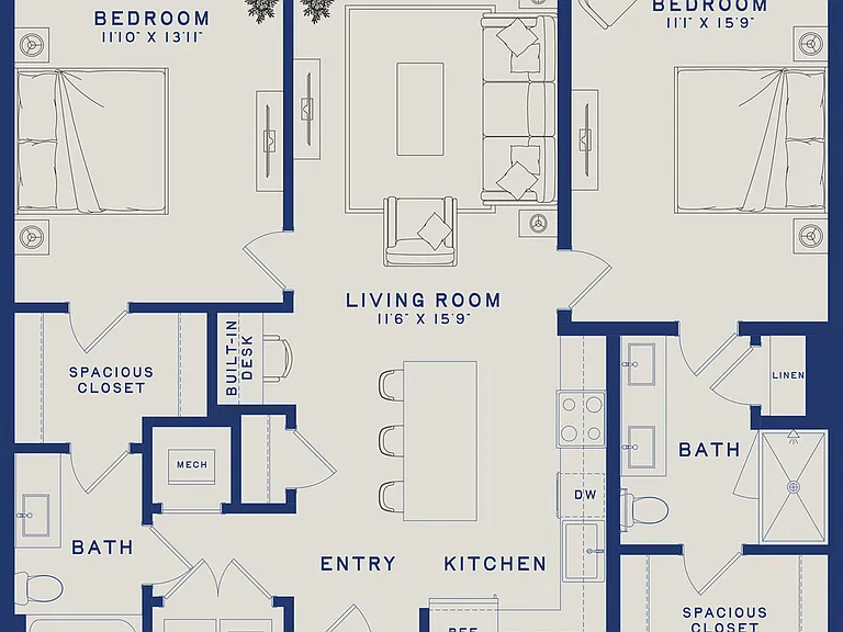 B17 | 2x2 | 1152 sf B17 | 2x2 | 1152 sf