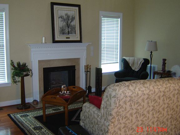 Living room with fireplace