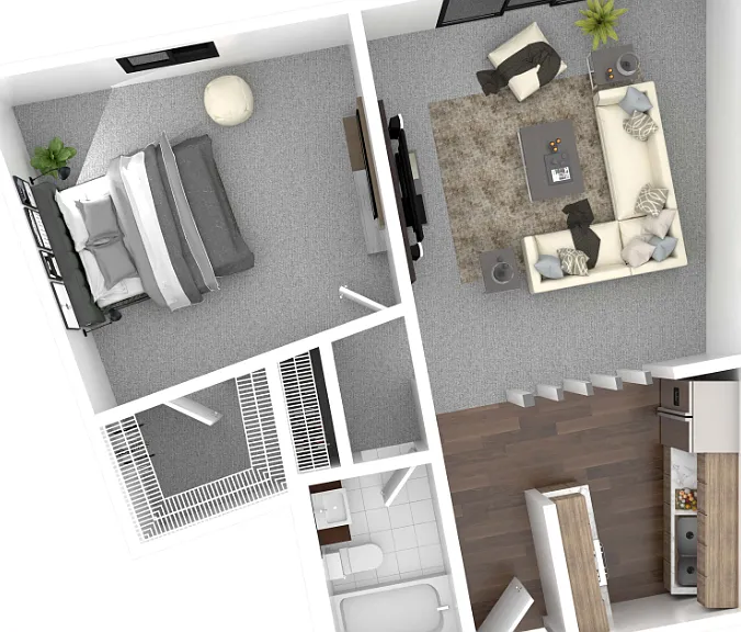 1 Bedroom C Floorplan Diagram