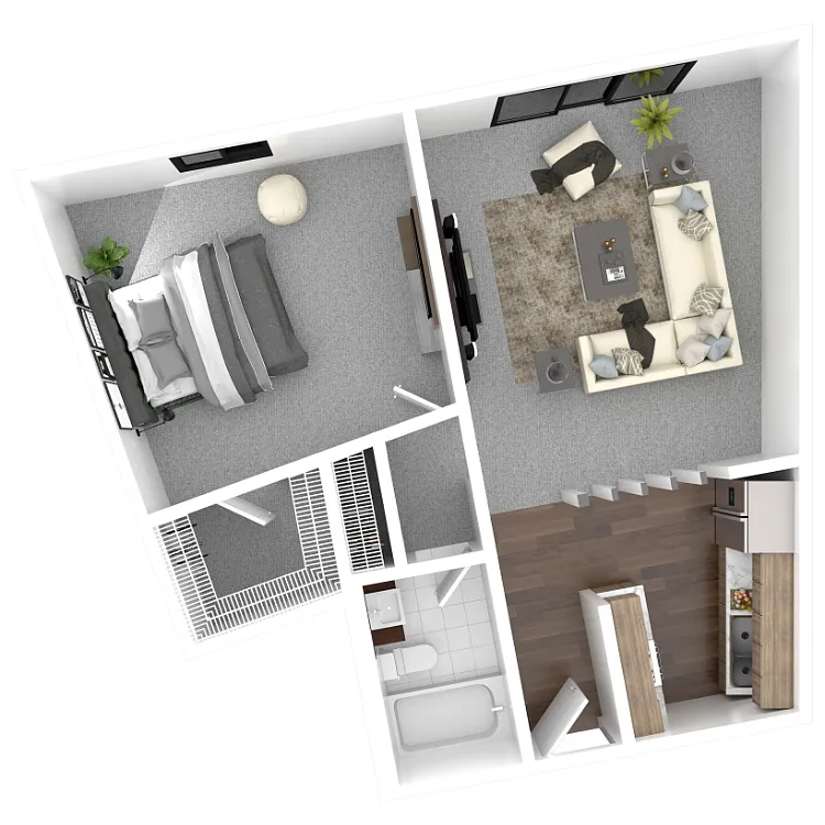 Floor plan 1 Bedroom C