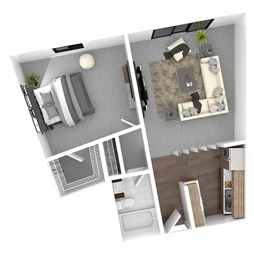 Floor plan 1 Bedroom C