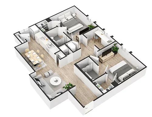 Floor plan 2 Bedrooms, 2 Bathrooms