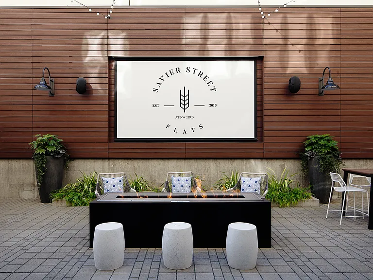 Outdoor Firepit & Projection Screen