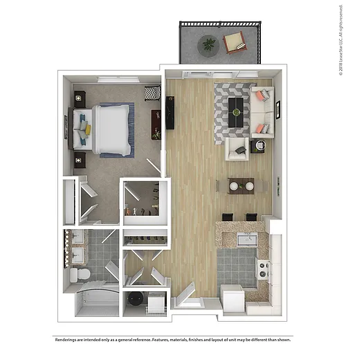 Floor plan 1 BR Assabet River