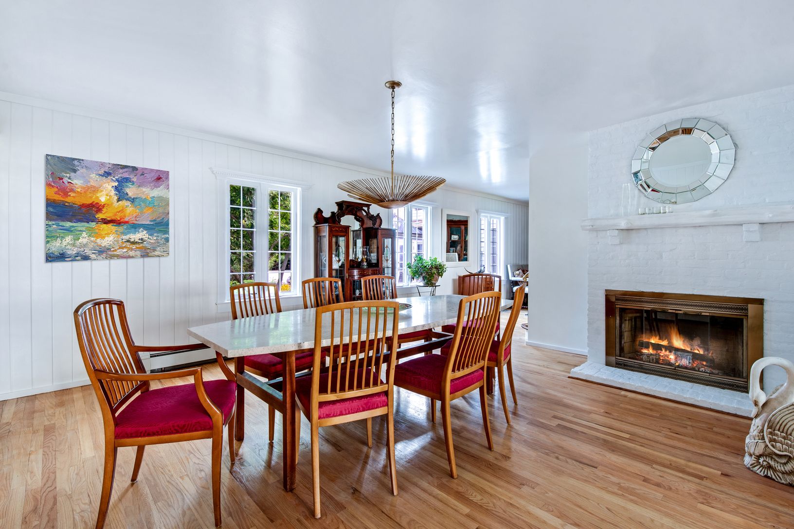 DINING ROOM WITH GAS FIREPLACE