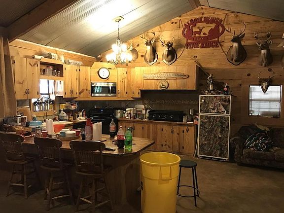Kitchen in Custom Cabin on +/-80 Acre Kemper County, MS Hunting and Recreational Property