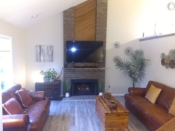 Living room wood fire place