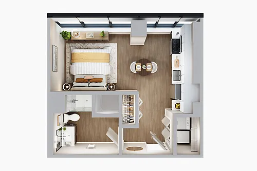 Floor plan Ferrara Flats A - Non-River View