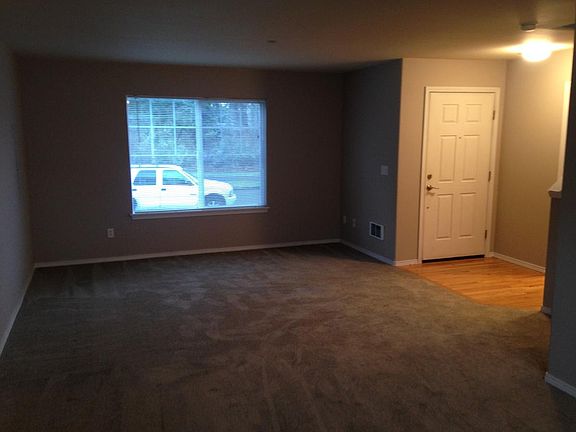 living room facing tree line