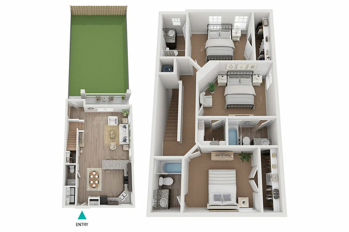 Floor plan Amethyst Townhome (C1 Fence)