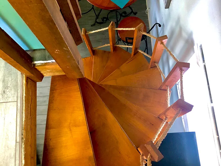 Spiral Staircase up to bedroom