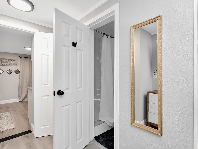 Brand New Standing Shower in the bathroom.