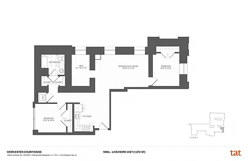 Floor plan 2 Bedroom Live/Work