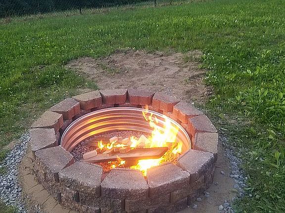 fire ring inside fence