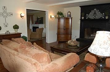 Den from French doors from living room