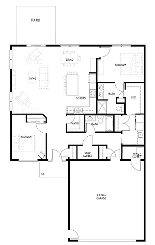 Floor plan 2 Bed 2 Bath