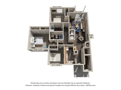 Floor plan Elite 3 Bedroom Lower Floor