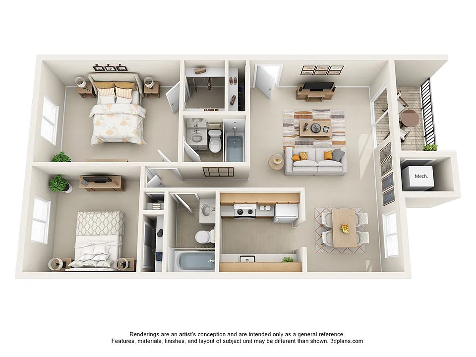 Floor plan 2 BedroomBalcony