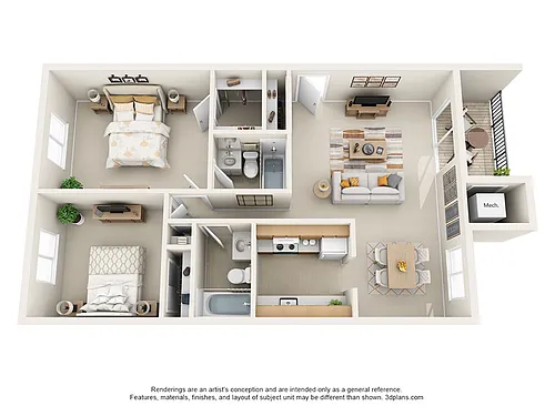 Floor plan 2 BedroomBalcony