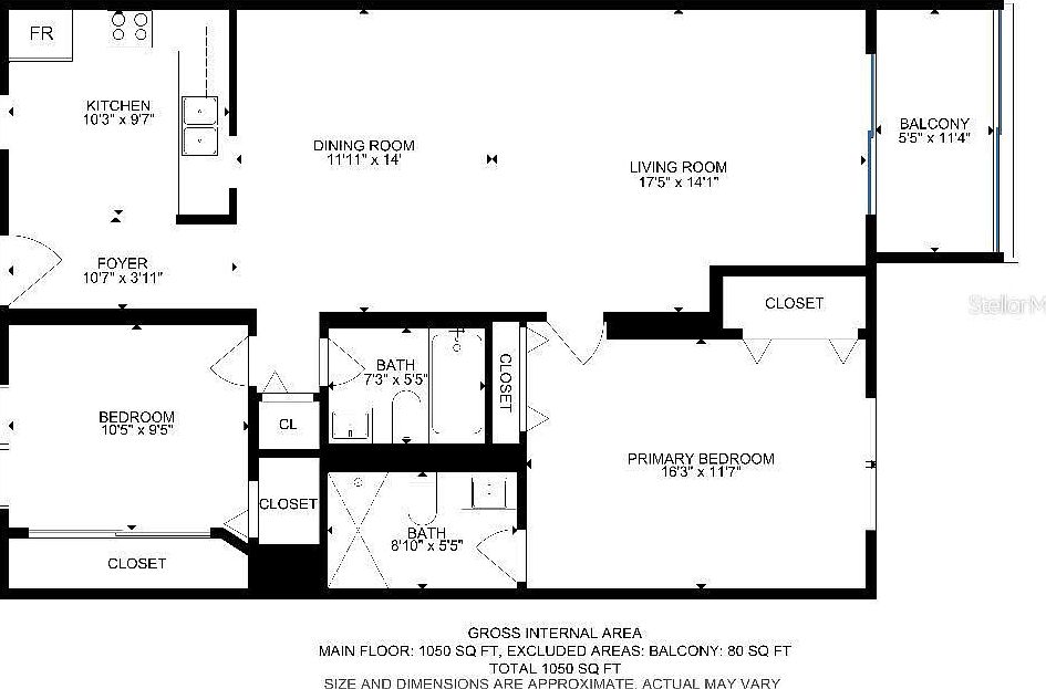 2nd bedroom - does not have long closet