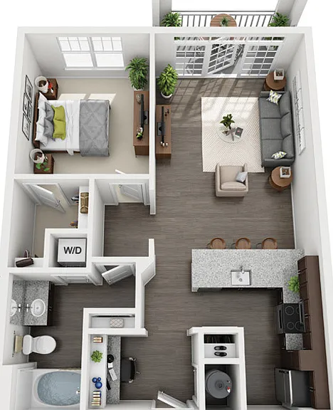Fountains Matthews - A1 - 1 Beds - 1 Baths - 793 Sq. ft.