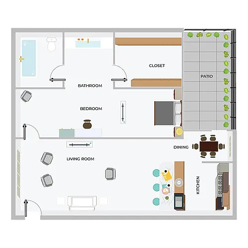 Floor plan 1B/1B