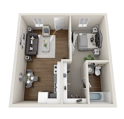 Floor plan 1 Bed 1 Bath